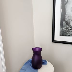 PURPLE VASE (or urn) 8" translucent glass)  Exc. Condition